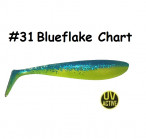 MAILE BAITS ZANDER SHAD 14cm (~5.5") 31-Blueflake Chart (1 gab.) silikona mānekļi