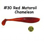 MAILE BAITS ZANDER SHAD 12cm (~4.75") 30-Red Motoroil Chameleon (1 gab.) silikona mānekļi