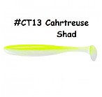 KEITECH Easy Shiner 4.5" #CT13 Chartreuse Shad (6 gab.) silikona mānekļi