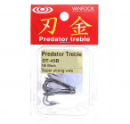 VANFOOK DT-45B Predator Treble #1, super strong wire, standard shank( 6 pcs) treble hooks