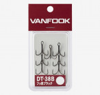 VANFOOK DT-38B Strong Fine Wire, Zero Black (PTFE), #6, ( 6 pcs) treble hooks