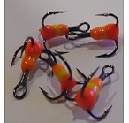 Treble Epo Hooks with drop (VANFOOK) #14 (orange/yellow/red) (5pcs) treble hooks