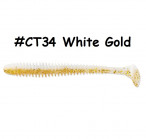 KEITECH Swing Impact 4" #CT34 White Gold (8 gab.) silikona mānekļi