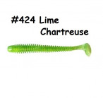 KEITECH Swing Impact 4" #424 Lime Chartreuse (8 gab.) silikona mānekļi