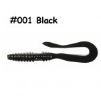KEITECH Mad Wag Mini 2.5" #001 Black (12 pcs) softbaits