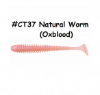 KEITECH Swing Impact 2.5" #CT37 Natural Worm (Oxblood) (10 gab.) silikona mānekļi