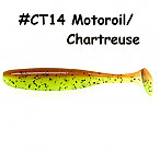 KEITECH Easy Shiner 4.5" #CT14 Motoroil/Chartreuse (6 шт.) силиконовые приманки