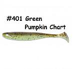 KEITECH Easy Shiner 4" #401 Green Pumpkin Chart (7 gab.) silikona mānekļi