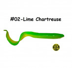 Silicone Eeel XL 20cm body, 40cm with full tail, 57g, #02-Lime Chartresuse, 1pc, softbaits