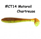 KEITECH Swing Impact Fat 5.8" #CT14 Motoroil Chartreuse (4 pcs) softbaits