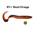 Silicone Eeel XL 20cm body, 40cm with full tail, 57g, #11-Black Orange, 1pc, softbaits