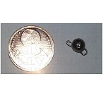 Package of 1g tungsten ball x 5, grey nickel, with weight marking, tungsten jigheads-"cheburashka"