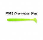KEITECH Swing Impact 3.5" #026 Clear Chartreuse Shad (8 gab.) silikona mānekļi