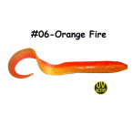Silicone Eeel XL 20cm body, 40cm with full tail, 57g, #06-Orange Fire, 1pc, silikona mānekļi