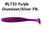 KEITECH Easy Shiner 4" #LT33 Purple Chameleon/ Silver Flk. (7 gab.) silikona mānekļi
