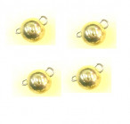 Iepakojums 10g tungsten ball x 4, gold, ar svara marķējumu, volframa džiggalvas-"ausainīši"