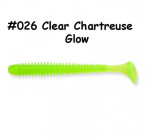KEITECH Swing Impact 4.5" #026 Clear Chartreuse Glow (6 gab.) silikona mānekļi
