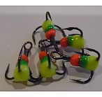 Treble Epo Hooks with drop (VANFOOK) #14  (red/green/yellow) (5pcs) treble hooks