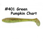 KEITECH Swing Impact Fat 3.8" #401 Green Pumpkin/ Chartreuse (6 шт.) силиконовые приманки