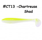 KEITECH Swing Impact Fat 5.8" #CT13 Chartreuse Shad (4 gab.) silikona mānekļi