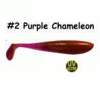 MAILE BAITS ZANDER SHAD 14cm (~5.5") 2-Purple Chameleon (1 gab.) silikona mānekļi