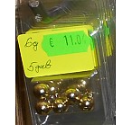 Iepakojums 6g tungsten ball x 5, gold, ar svara marķējumu, volframa džiggalvas-"ausainīši"