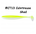 KEITECH Easy Shiner 3.5" #CT13 Chartreuse Shad (7 шт.) силиконовые приманки