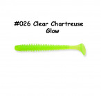 KEITECH Swing Impact 2.5" #026 Clear Chartreuse Glow (10 gab.) silikona mānekļi