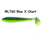 KEITECH Swing Impact Fat 3.8" #LT60 Blue X Chart (6 pcs) softbaits