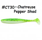 KEITECH Easy Shiner 3.5" #CT30 Chartreuse Pepper Shad (7 gab.) silikona mānekļi