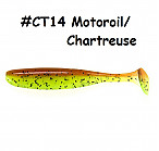 KEITECH Easy Shiner 3.5" #CT14 Motoroil/Chartreuse (7 pcs) softbaits