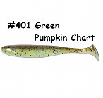 KEITECH Easy Shiner 2" #401 Green Pumpkin Chart (12 pcs) softbaits