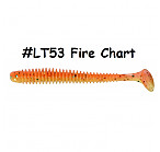 KEITECH Swing Impact 4" #LT53 Fire Chart (8 pcs) softbaits