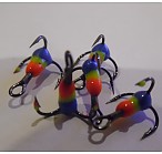 Treble Epo Hooks with drop (VANFOOK) #14 (red/yellow/blue) (5pcs) treble hooks