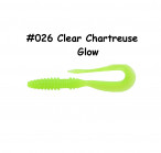KEITECH Mad Wag Mini 2.5" #026 Clear Chartreuse Glow (12 gab.) silikona mānekļi