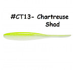 KEITECH Shad Impact 4" #CT13 Chartreuse Shad (8 gab.) silikona mānekļi