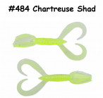 KEITECH Little Spider 3" #484 Chartreuse Shad (8 gab.) silikona mānekļi