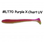 KEITECH Swing Impact 4" #LT70 Purple X Chart UV  (8 pcs) softbaits